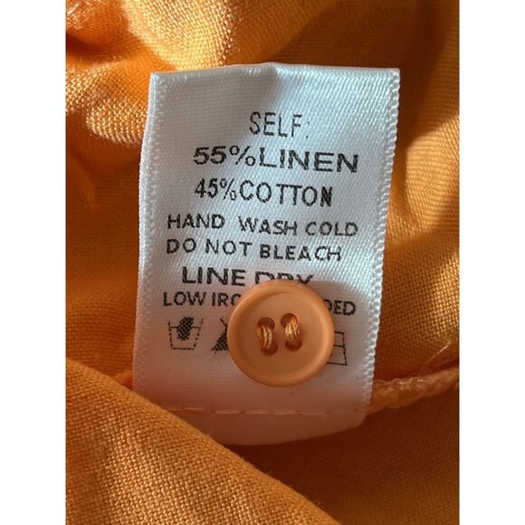 Blue Blush Heidi Cropped Button-Up Shirt, Medium, Orange - Picture 7 of 9
